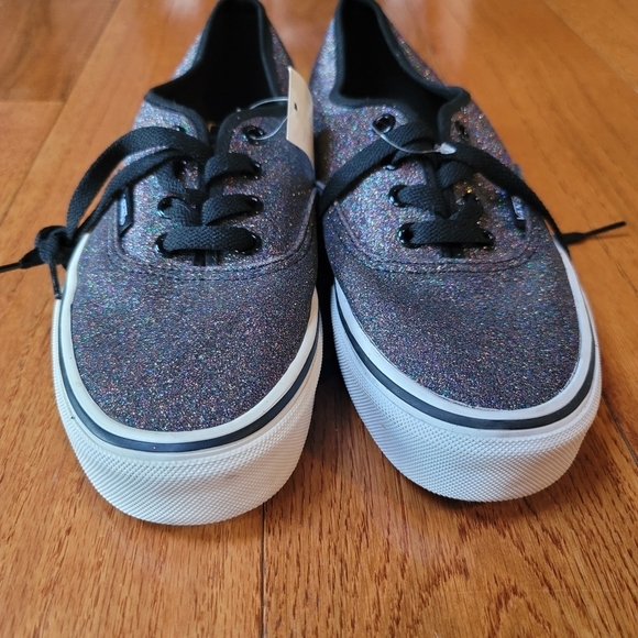 Vans, Authentic 'Glitter -‎ Rainbow Black' Trainers, Size 7 - Picture 2 of 15